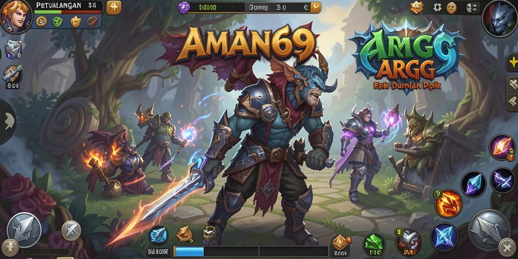 Tampilan gameplay ARPG yang menegangkan di AMAN69.
