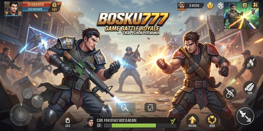 Tangkapan layar utama menunjukkan intense-nya pertempuran di BOSKU777.