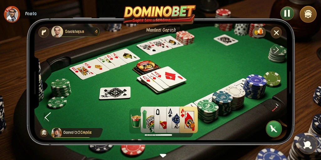 Screenshot gameplay Gaple di DOMINOBET yang penuh aksi.