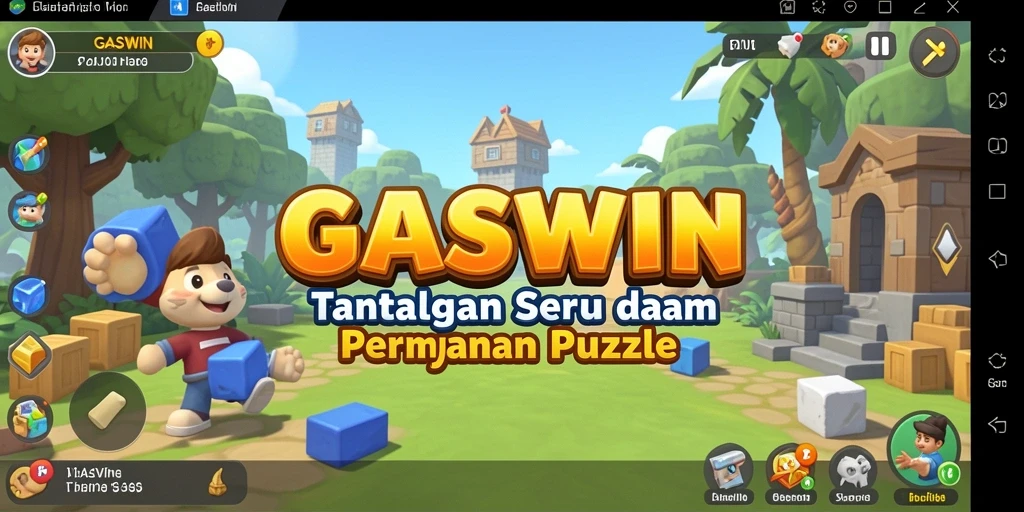 Tampilan gameplay GASWIN dengan teka-teki yang menantang.
