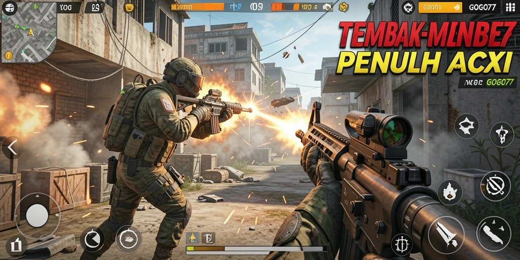 Tampilan menegangkan dari gameplay GOGO77 dalam aksi TPS.