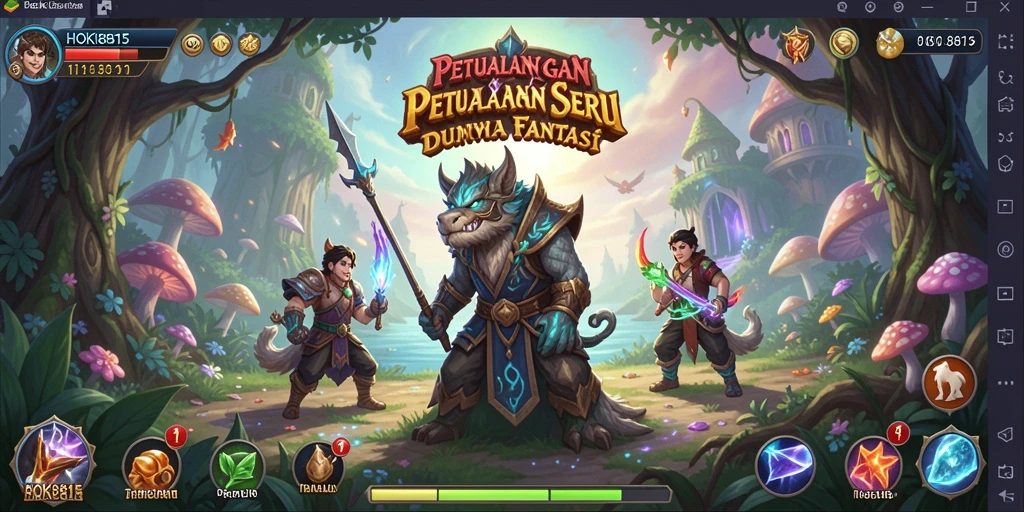 Gameplay HOKI8815 menampilkan petualangan seru di dunia yang fantastis.