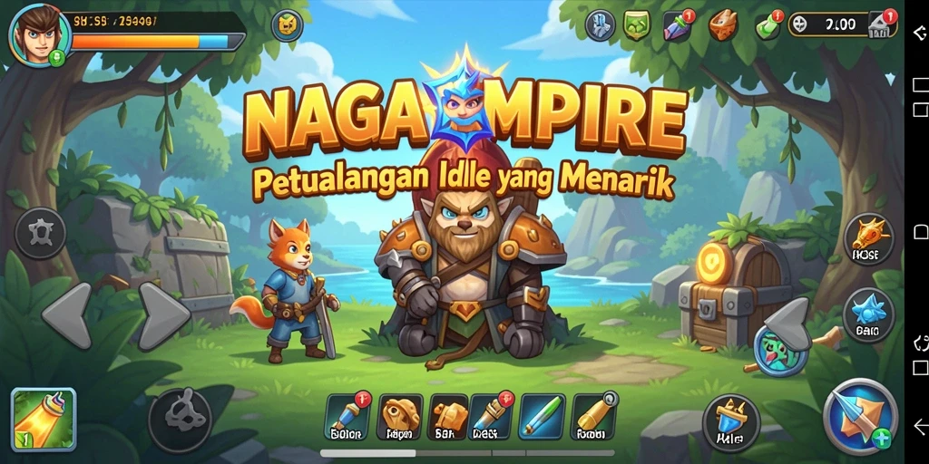 Gameplay menarik dalam NAGAEMPIRE yang menunjukkan elemen Idle.
