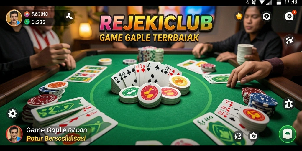 Tampilan gameplay seru dalam permainan Gaple di REJEKICLUB.