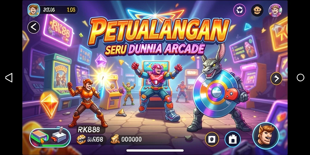 Tampilan gameplay menarik dari RK88 dengan petualangan seru di setiap level.
