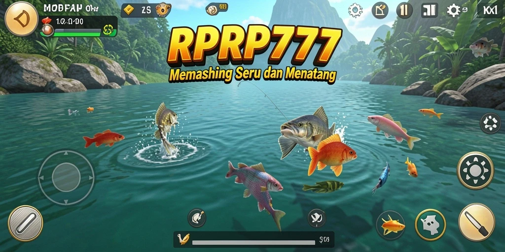 Tampilan gameplay seru RPRP777 saat memancing ikan.