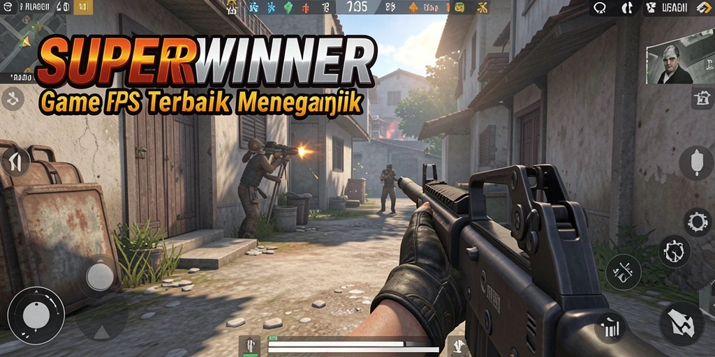 Gameplay SUPERWINNER yang menegangkan dengan peperangan epik.