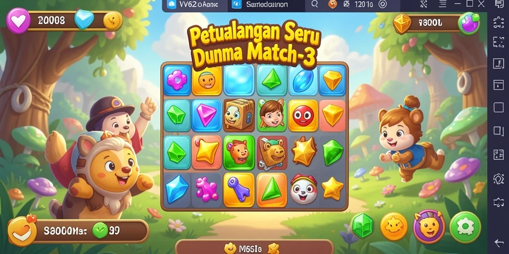 Tampilan menakjubkan dari gameplay seru Match-3.