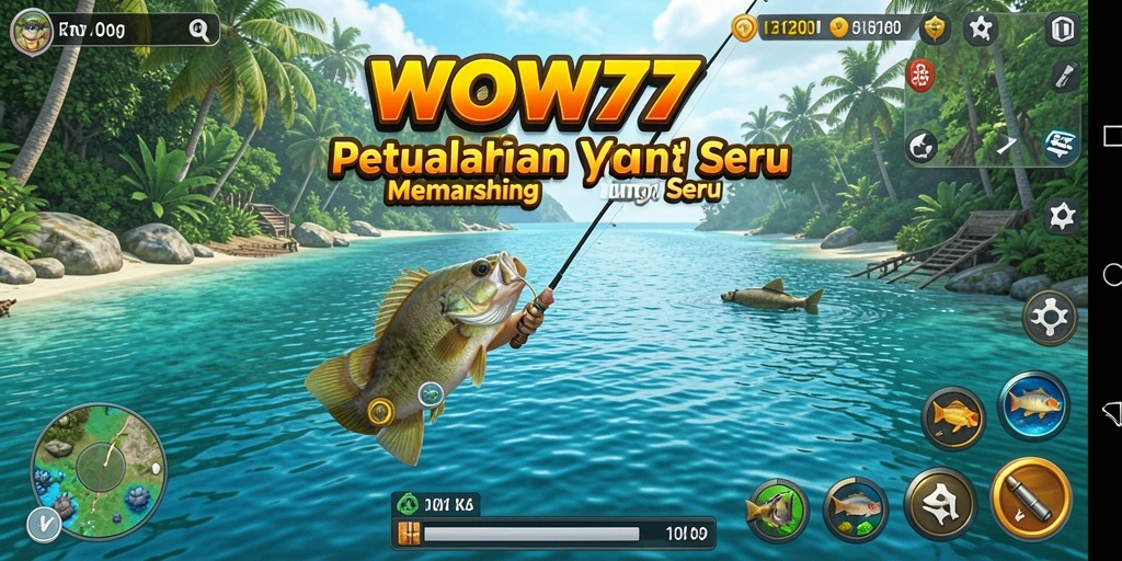 Tampilan gameplay WOW77 yang menakjubkan saat memancing.